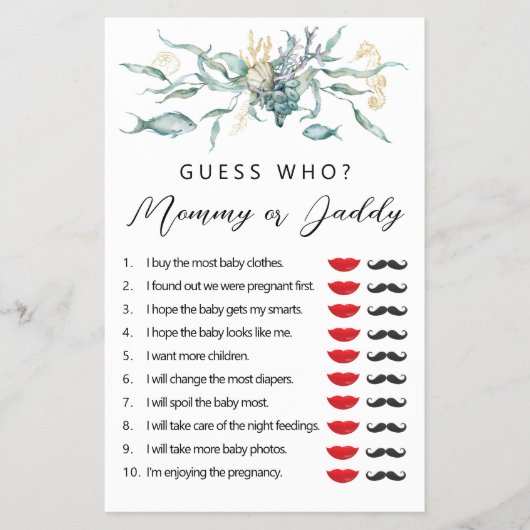 Waterverf Onder het Zee Kwallen Raad Wie Spel Flyer (Voorkant)