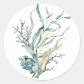 Waterverf Onder het Zee Kwallen Stickers (Voorkant)