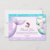 Waterverf onder het Zee Little Pearl Baby shower Bedankkaart (Voorkant)