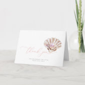Waterverf onder het Zee Little Pearl Baby shower Bedankkaart (Voorkant)
