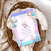 Waterverf onder het Zee Little Pearl Baby shower Kaart