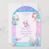 Waterverf onder het Zee Little Pearl Baby shower Kaart (Voorkant)