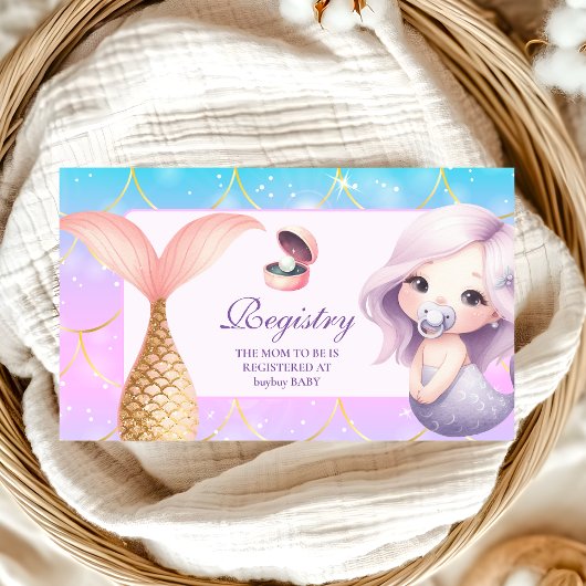 Waterverf onder het Zee Little Pearl BabyRegistry Informatiekaartje