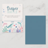 Waterverf Onder het Zee Luier Raffle Baby shower Informatiekaartje (Voorkant / Achterkant)