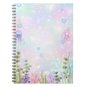 Waterverf onder het Zee Mermaid Notebook Notitieboek