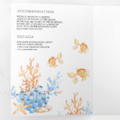 Waterverf Onder het Zee nautische thema bruiloft Drieluik Uitnodiging (Binnenzijde eerst)