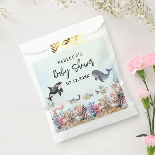 Waterverf onder het zee Neutraal Baby shower Bedankzakje (Gezegeld)