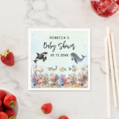 Waterverf onder het zee Neutraal Baby shower Servet (Insitu)
