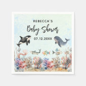 Waterverf onder het zee Neutraal Baby shower Servet (Voorkant)