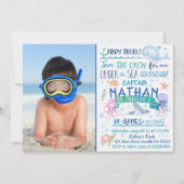 Waterverf onder het Zee nodigt met Foto uit Kaart (Voorkant)