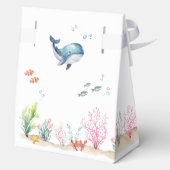 Waterverf onder het Zee Ocean Animals Baby shower Bedankdoosjes (Achterkant)
