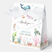 Waterverf onder het Zee Ocean Animals Baby shower Bedankdoosjes (Voorkant)