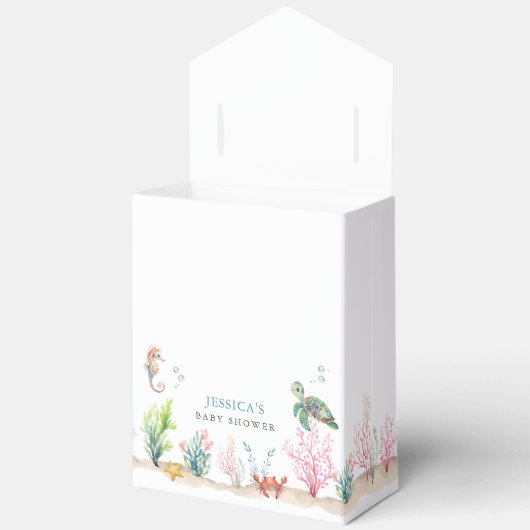 Waterverf onder het Zee Ocean Animals Baby shower Bedankdoosjes (Open)