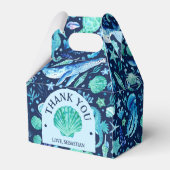 Waterverf onder het Zee Ocean Animals Navy Bedankdoosjes (Voorkant Zijde)