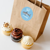 Waterverf onder het Zee Ocean Blue Sharks Ronde Sticker