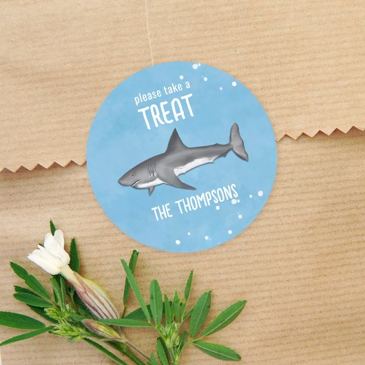 Waterverf onder het Zee Ocean Blue Sharks Ronde Sticker
