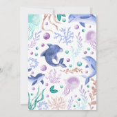 Waterverf Onder het Zee Ocean Retro Baby shower Kaart (Achterkant)