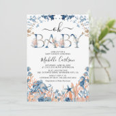 Waterverf onder het Zee "Oh Baby" Baby shower Kaart (Staand voorkant)