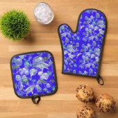 Waterverf onder het Zee Ovenwant & Pannenlap Set (Top down)