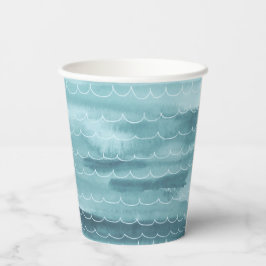 Waterverf Onder het Zee Paper Cups Papieren Bekers