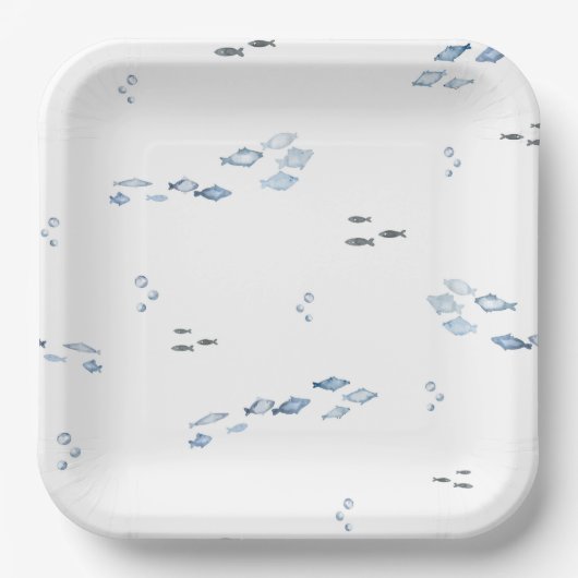 Waterverf Onder het Zee Papieren Borden Bordje (Voorkant)