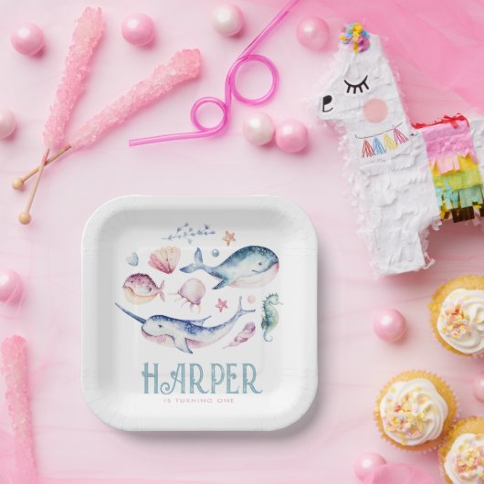 Waterverf Onder het Zee Papieren Borden Papieren Bordje (Feest)