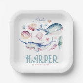 Waterverf Onder het Zee Papieren Borden Papieren Bordje (Voorkant)