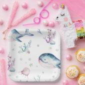 Waterverf Onder het Zee Papieren Borden Papieren Bordje (Feest)