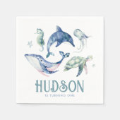 Waterverf Onder het Zee Papieren servetten (Voorkant)