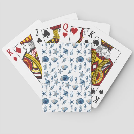 Waterverf onder het Zee Pokerkaarten (Achterkant)