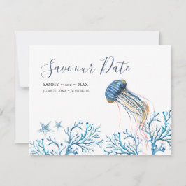 Waterverf onder het Zee sparen de Datum Save The Date