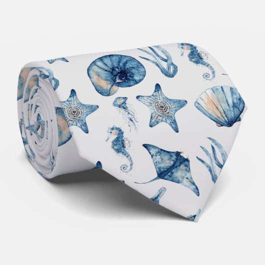 Waterverf onder het Zee Stropdas (Opgerold)