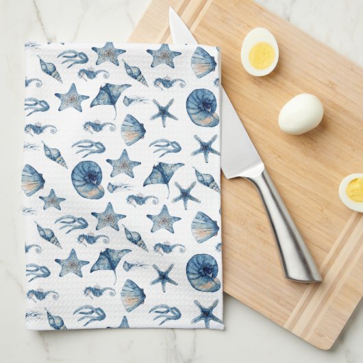 Waterverf onder het Zee Theedoek (Quarter Fold)