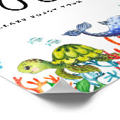 Waterverf onder het Zee Verjaardag Geniet van de m Poster (Hoek)