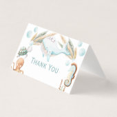 Waterverf onder het Zee Verjaardagsfeest Dank u Kaart (Voorkant)