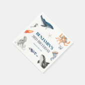 Waterverf onder het zee Verjaardagsfeest Servet (Hoek)