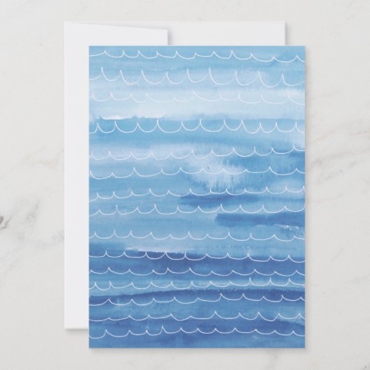 Waterverf Onder het Zee Verjaardagsuitnodiging Kaart (Achterkant)