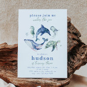 Waterverf Onder het Zee Verjaardagsuitnodiging Kaart