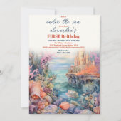 Waterverf onder het Zee veroorzaakt 1 geboorte Kaart (Voorkant)