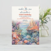 Waterverf onder het Zee veroorzaakt 1 geboorte Kaart (Staand voorkant)