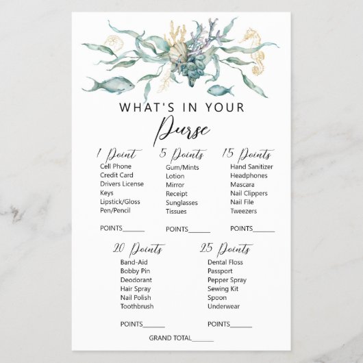 Waterverf onder het Zee Wat zit er in je portemonn Flyer (Voorkant)