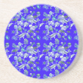 Waterverf onder het Zee Zandsteen Onderzetter