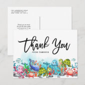 Waterverf onder thema Zee Birthday Dank u wel Briefkaart (Voorkant / Achterkant)