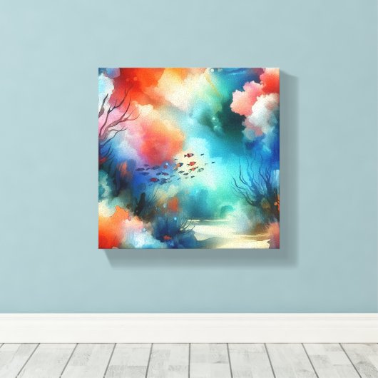 waterverf onder water canvas afdruk (Insitu (Houten vloer))