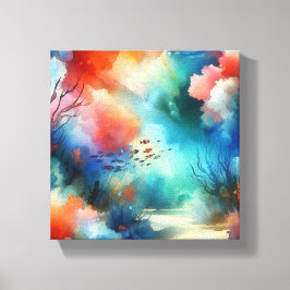 waterverf onder water canvas afdruk