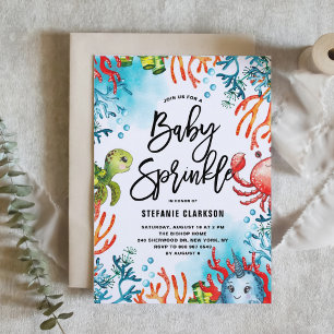 Waterverf onder Zee Friends Baby Sprinkle Kaart