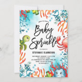 Waterverf onder Zee Friends Baby Sprinkle Kaart (Voorkant)