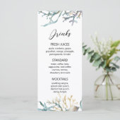 Waterverf Onder Zee Kwallen Koraalrif Menu (Staand voorkant)