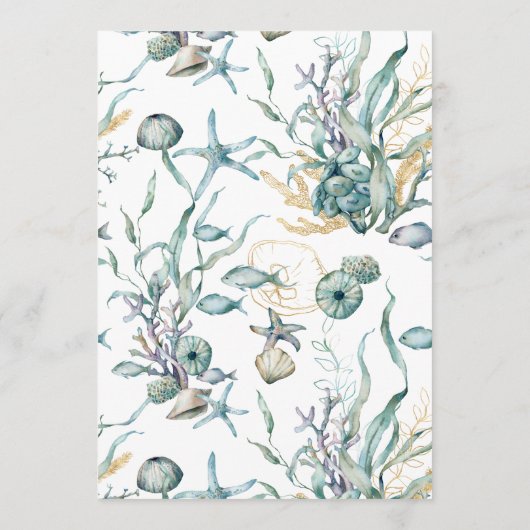 Waterverf Onder Zee Kwallen Koraalrif Menu (Achterkant)