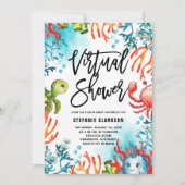 Waterverf onder Zee Virtueel Baby shower Kaart (Voorkant)